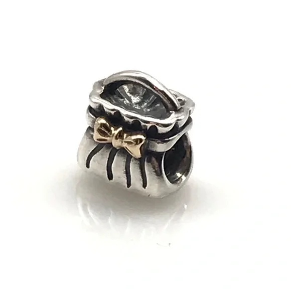 RETIRED Pandora Purse Handbag Charm with 14k bow - Picture 3 of 13